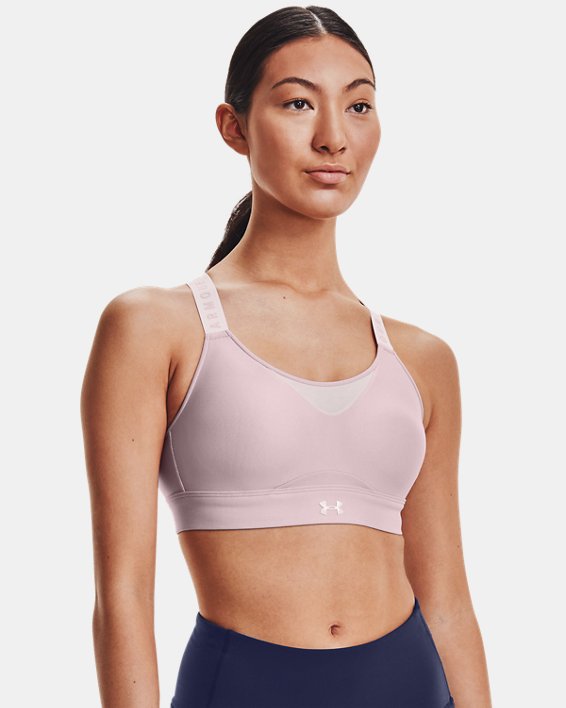 Women's UA Infinity High Sports Bra in Pink image number 0